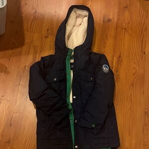 Lands' End Kids Dark Blue Hooded Puffer Jacket